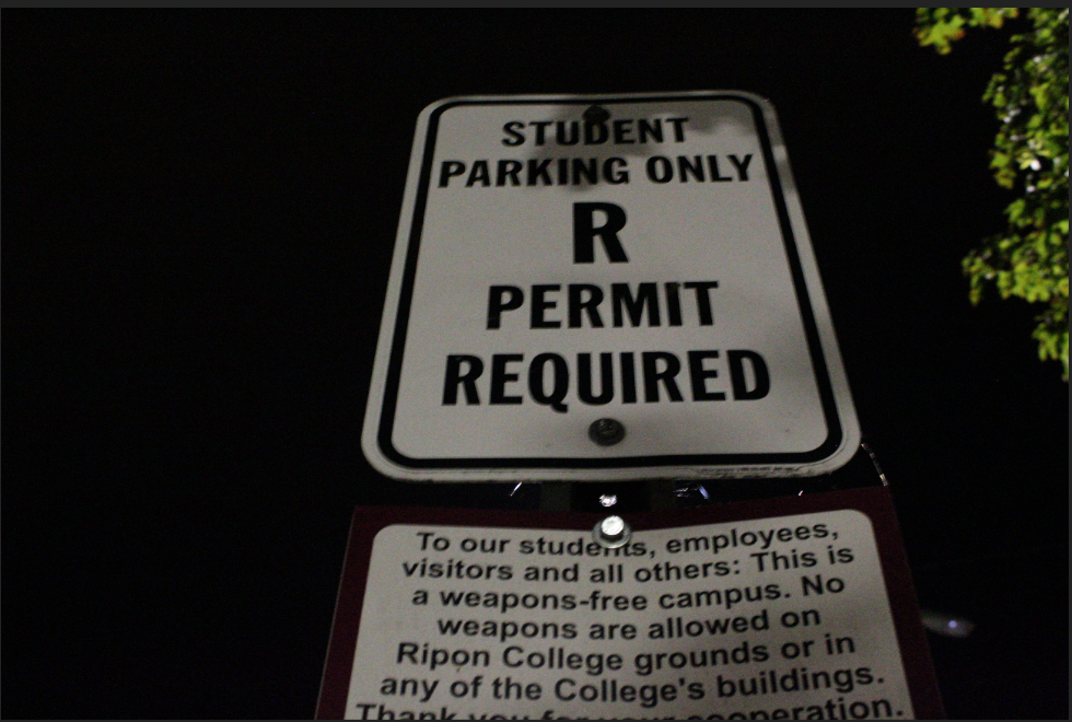 A sign in Ripon College's R Lot.

Photo courtesy of Parker Cox.
