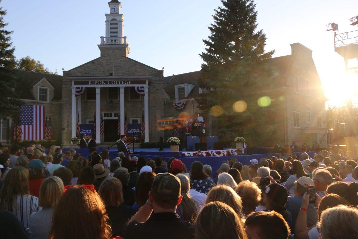 The crowd watches Kamala Harris speak at the rally on Oct. 3rd. Photo Courtesy of Rickie Bailey.
