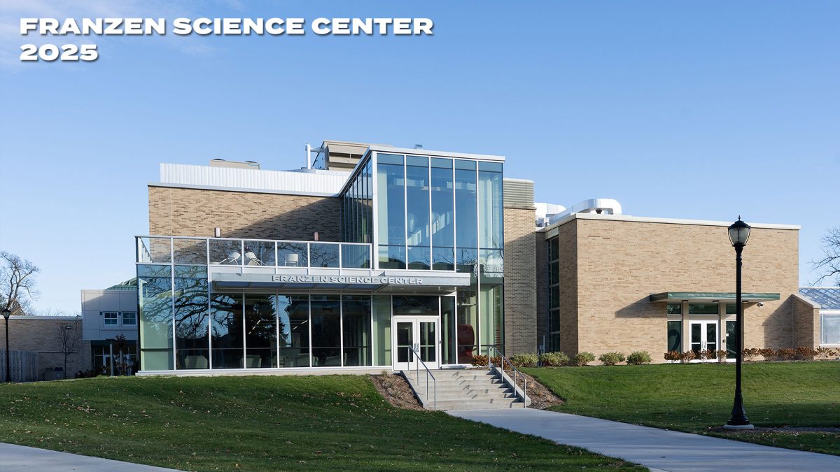 The Front of the Franzen Science Center highlights the general consensus of many students and faculty: the general opinion of the building is that it had problems before the recent construction, and the renovation helped fix many of them.
